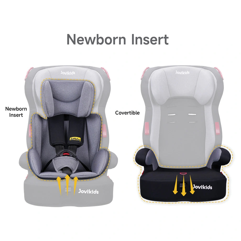 Jovikids Tammy Convertible Car Seat (9M–12Y, Group 1/2/3) (Grey)