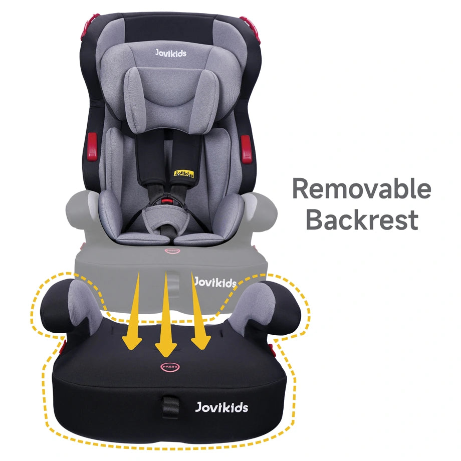 Jovikids Tammy Convertible Car Seat (9M–12Y, Group 1/2/3) (Grey)