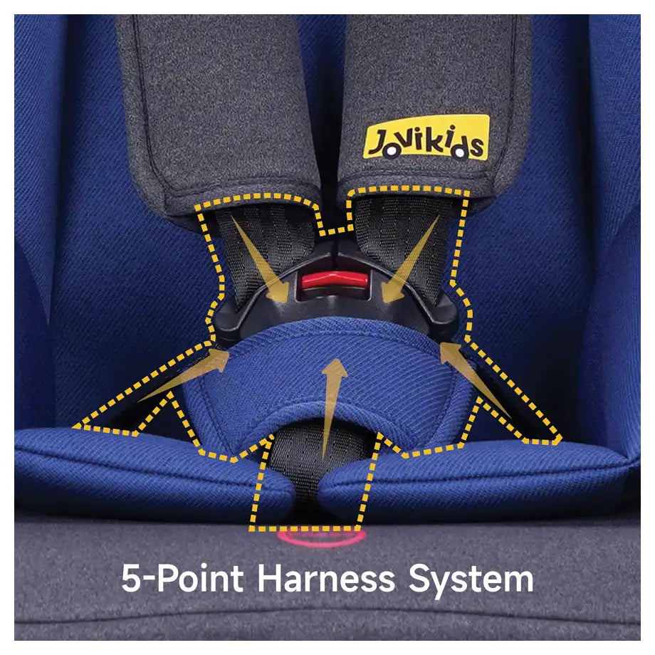 Jovikids Tammy Convertible Car Seat (9M–12Y, Group 1/2/3) (Navy Blue)