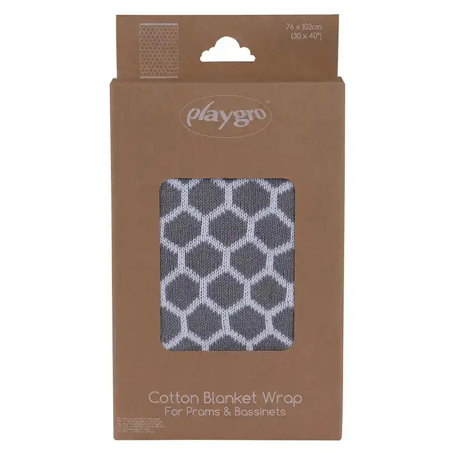 Playgro Cotton Blanket Wrap Honeycomb (Grey)