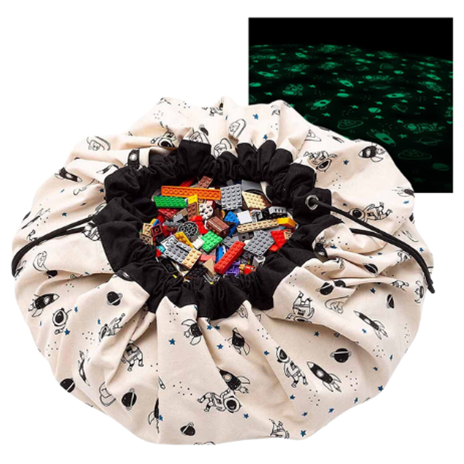 Play&Go 2 In 1 Playmat & Toy Storage Bag Space Glow In The Dark