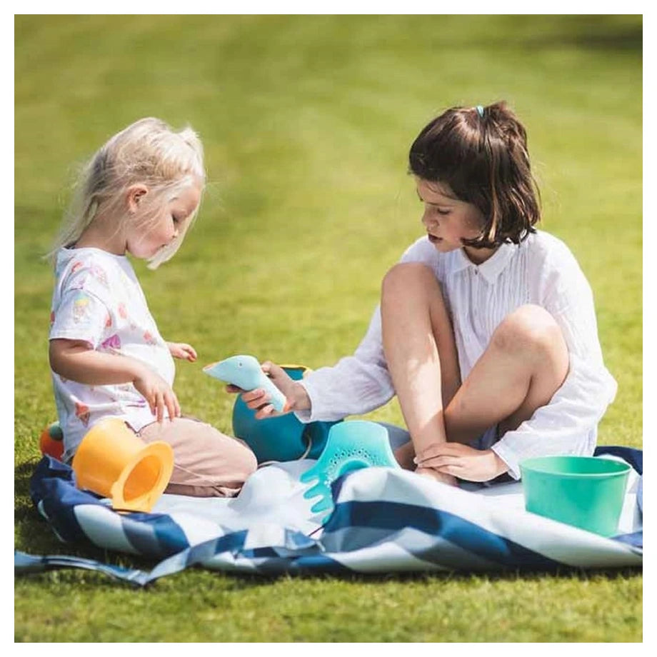 Play&Go Outdoor Playmat and Storage Bag (Blue Green Stripes)
