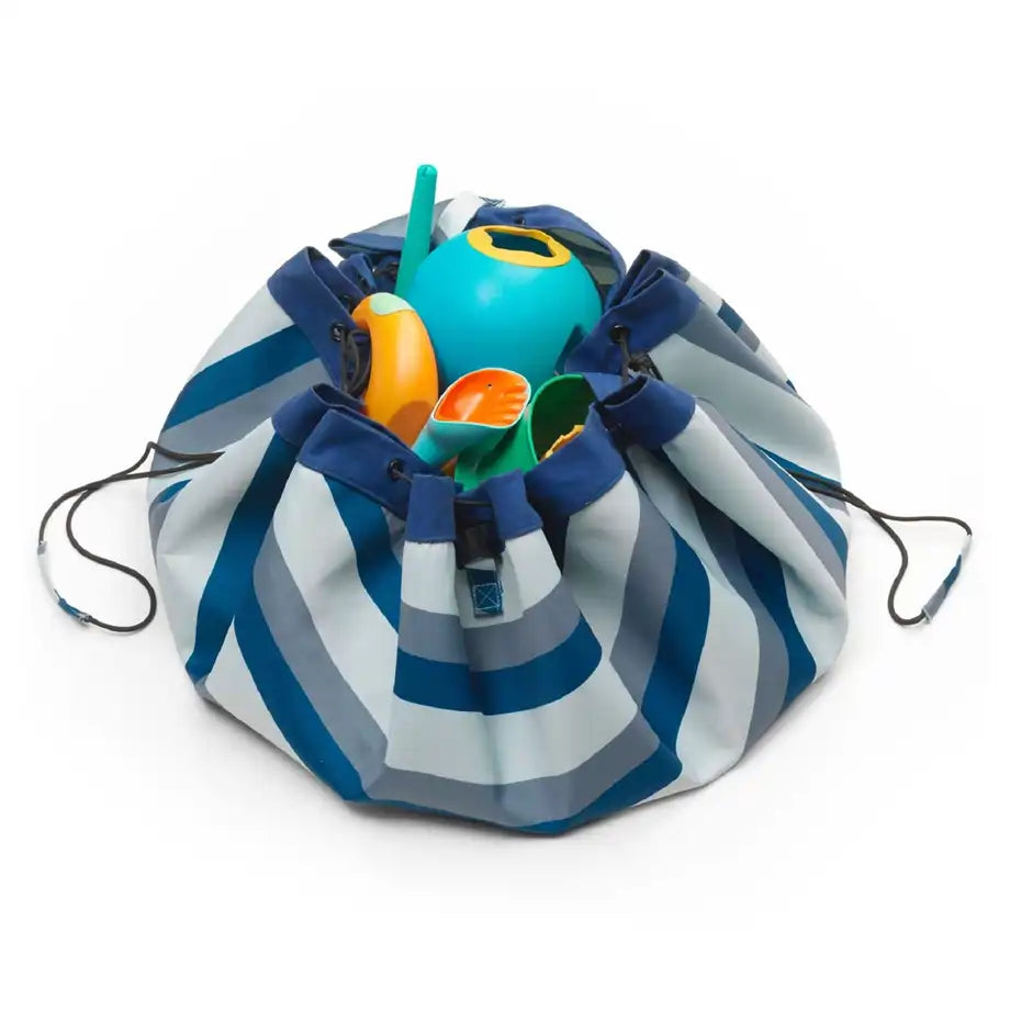Play&Go Outdoor Playmat and Storage Bag (Blue Green Stripes)