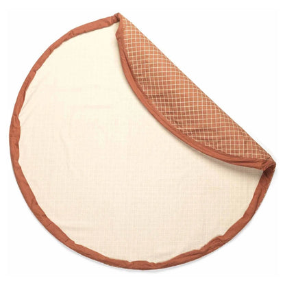Play&Go Organic Playmat and Storage Bag (Grid Brown)