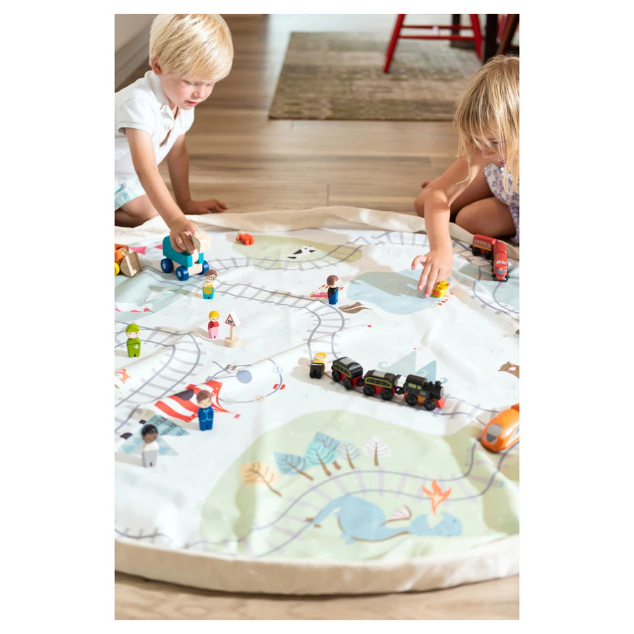 Play&Go 2 In 1 Playmat & Toy Storage Bag Train