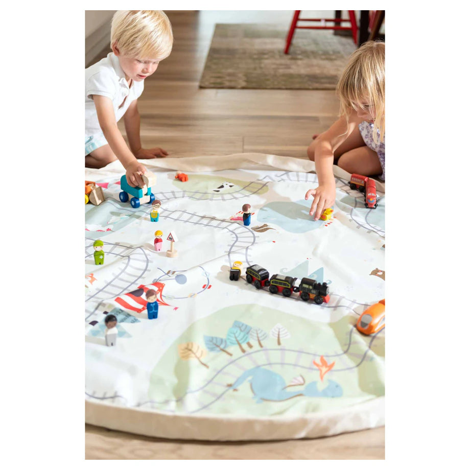 Play&Go 2 In 1 Playmat & Toy Storage Bag Train