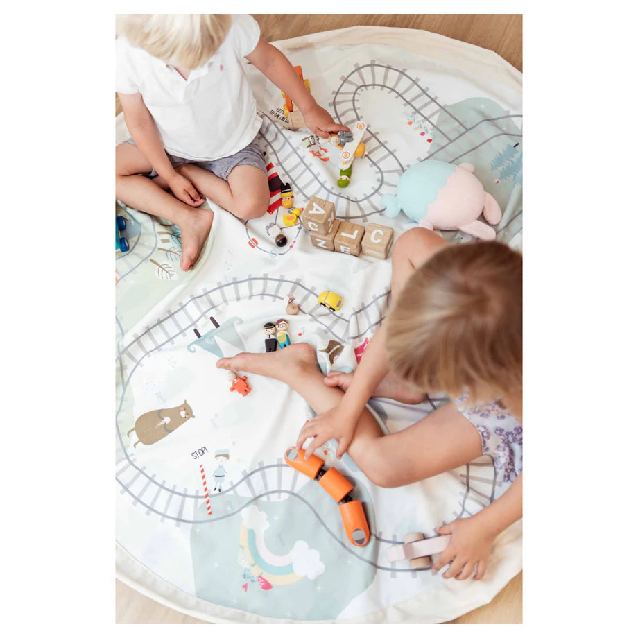 Play&Go 2 In 1 Playmat & Toy Storage Bag Train