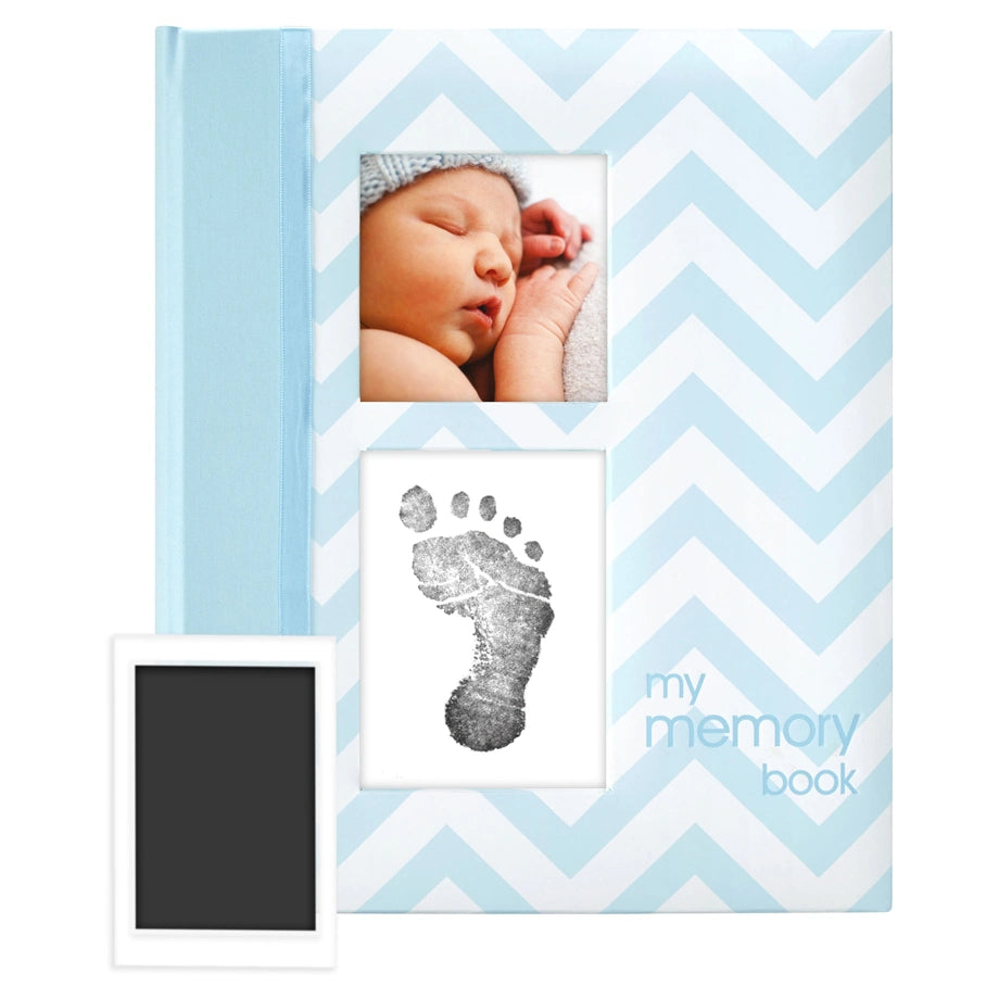 Pearhead Chevron Baby Book (Blue)