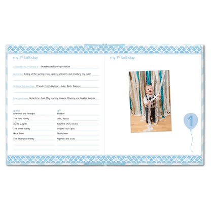 Pearhead Chevron Baby Book (Blue)