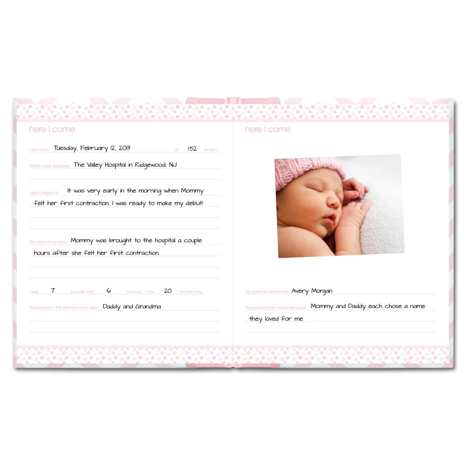 Pearhead Chevron Baby Book (Pink)