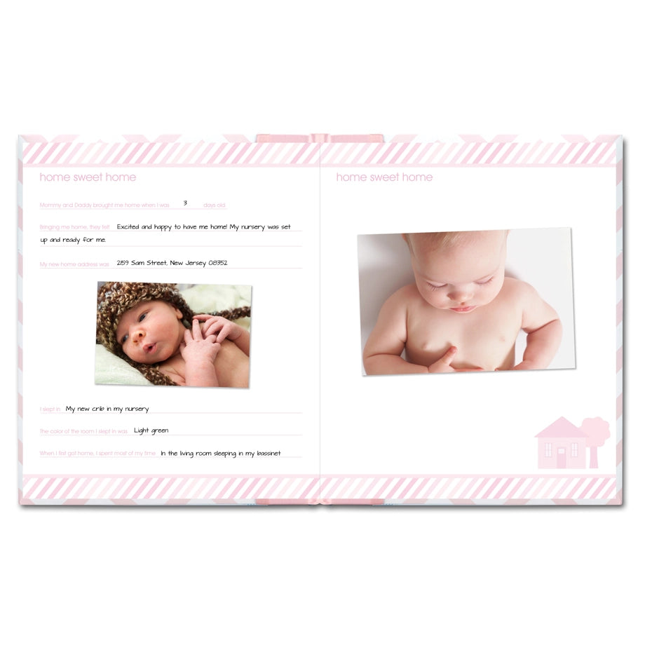 Pearhead Chevron Baby Book (Pink)
