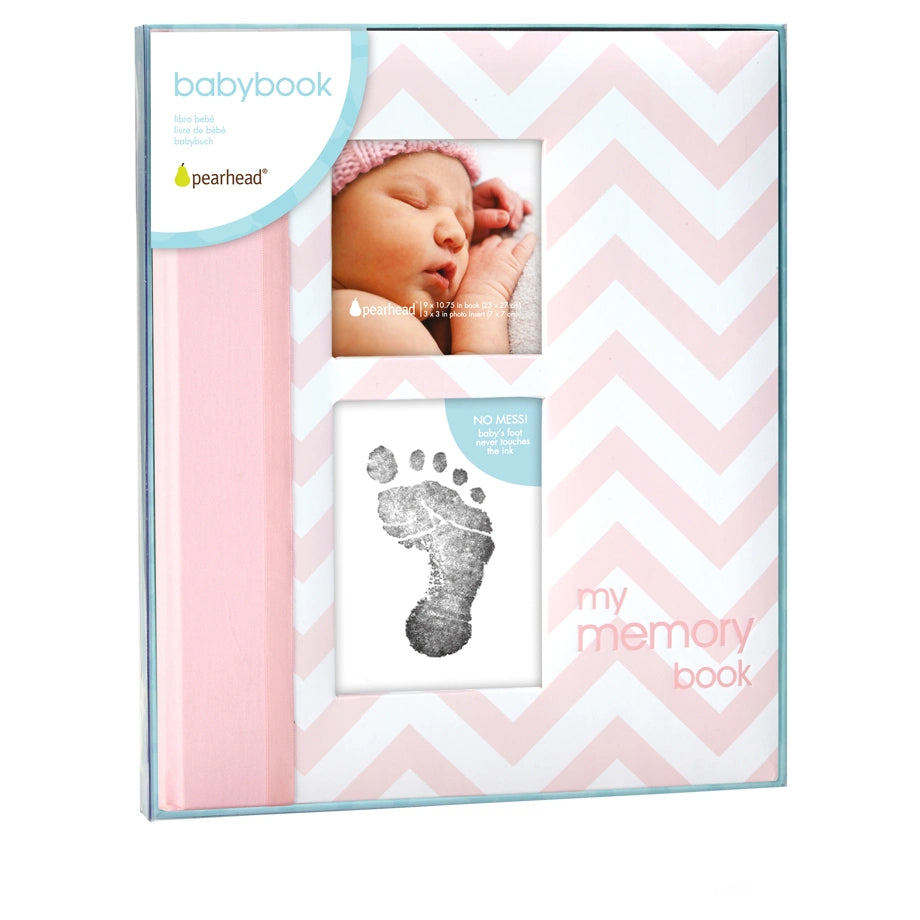 Pearhead Chevron Baby Book (Pink)