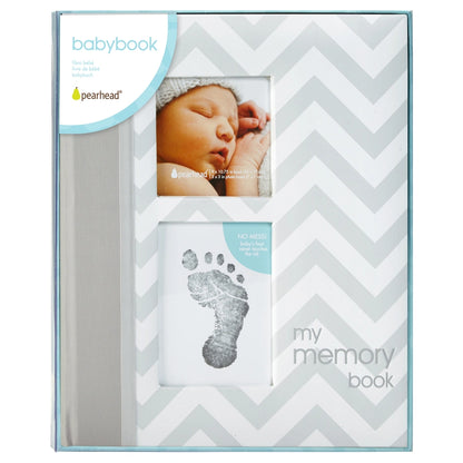 Pearhead Chevron Baby Book (Grey)