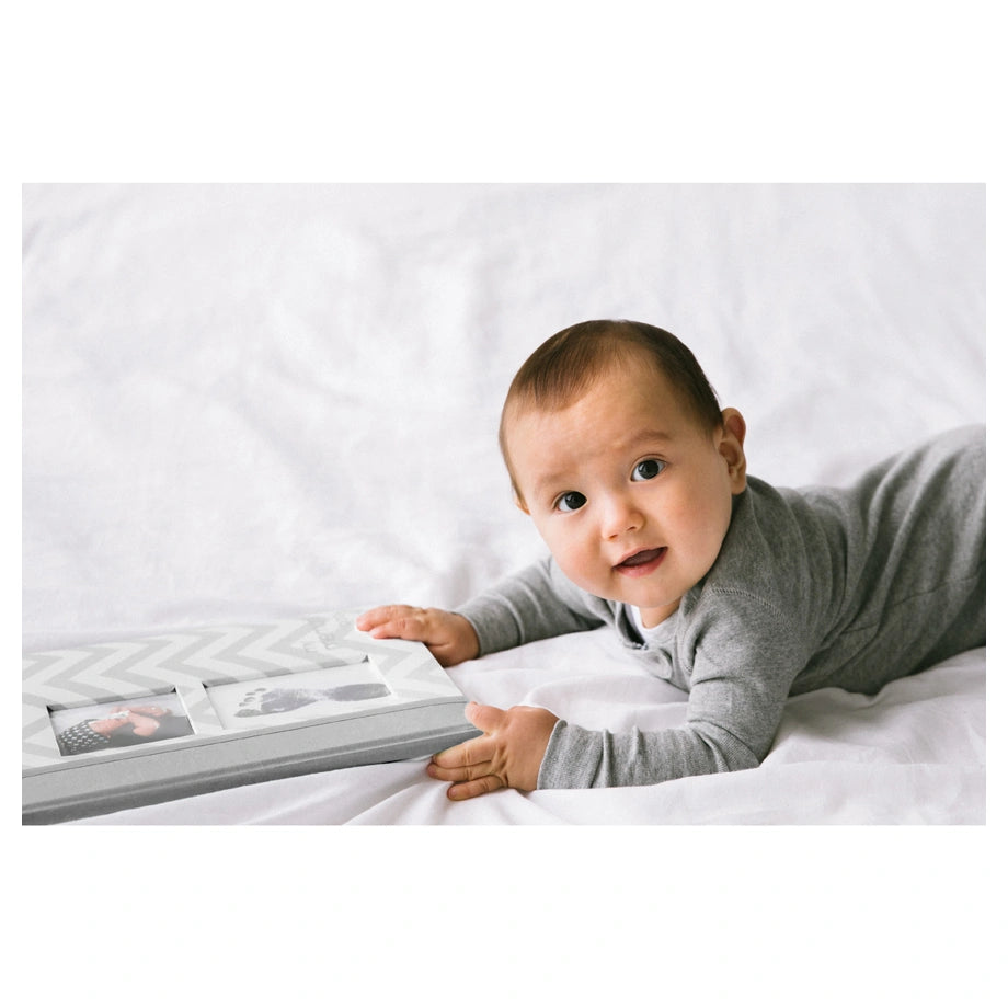 Pearhead Chevron Baby Book (Grey)