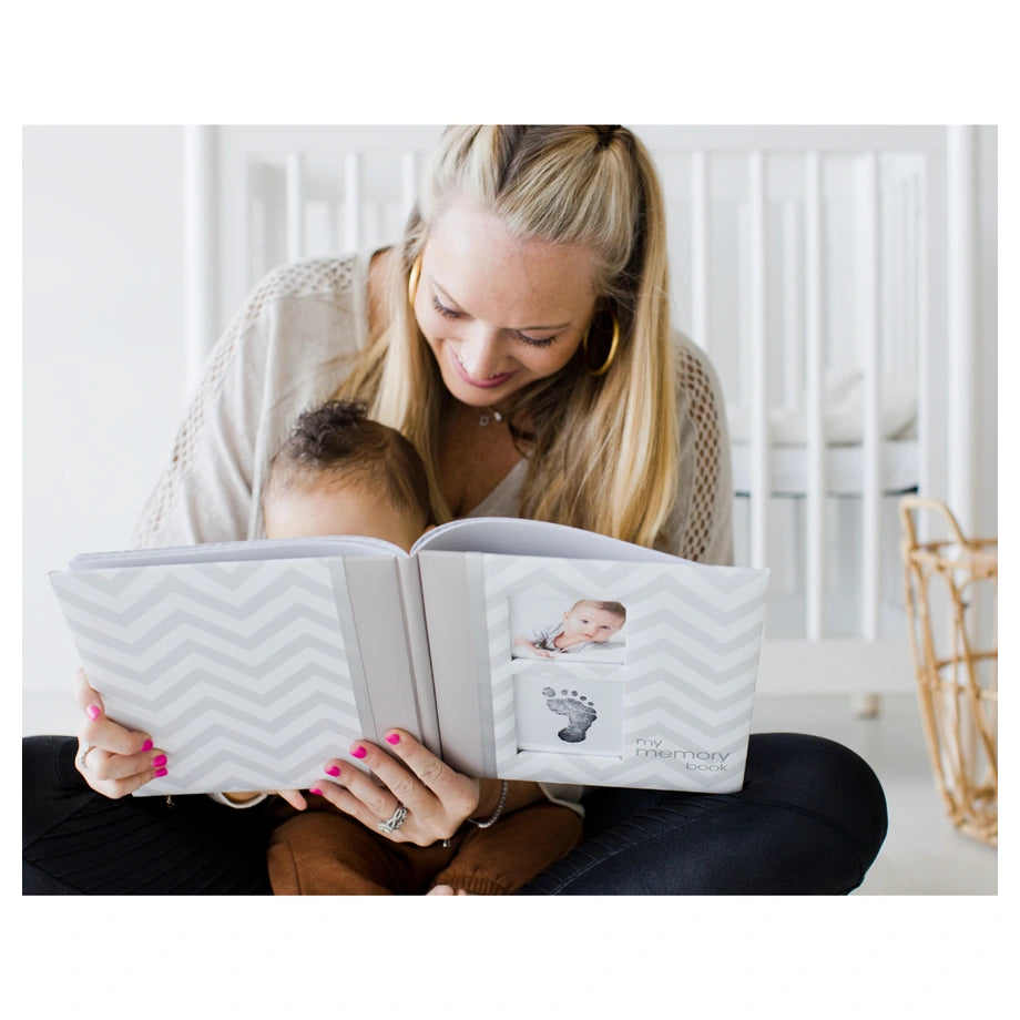 Pearhead Chevron Baby Book (Grey)