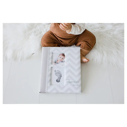 Pearhead Chevron Baby Book (Grey)