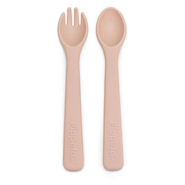 Pippeta Silicone Spoon & Fork (Ash Rose)