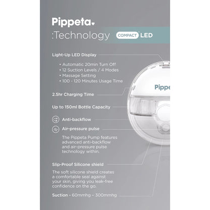 Pippeta Compact Led Handsfree Breast Pump (Pack of 2)