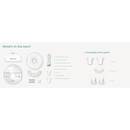 Pippeta Compact Led Handsfree Breast Pump (Pack of 2)