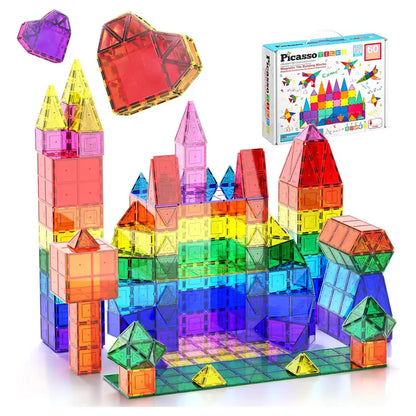 PicassoTiles Magnetic Tile Building Blocks Set (60 Pieces)