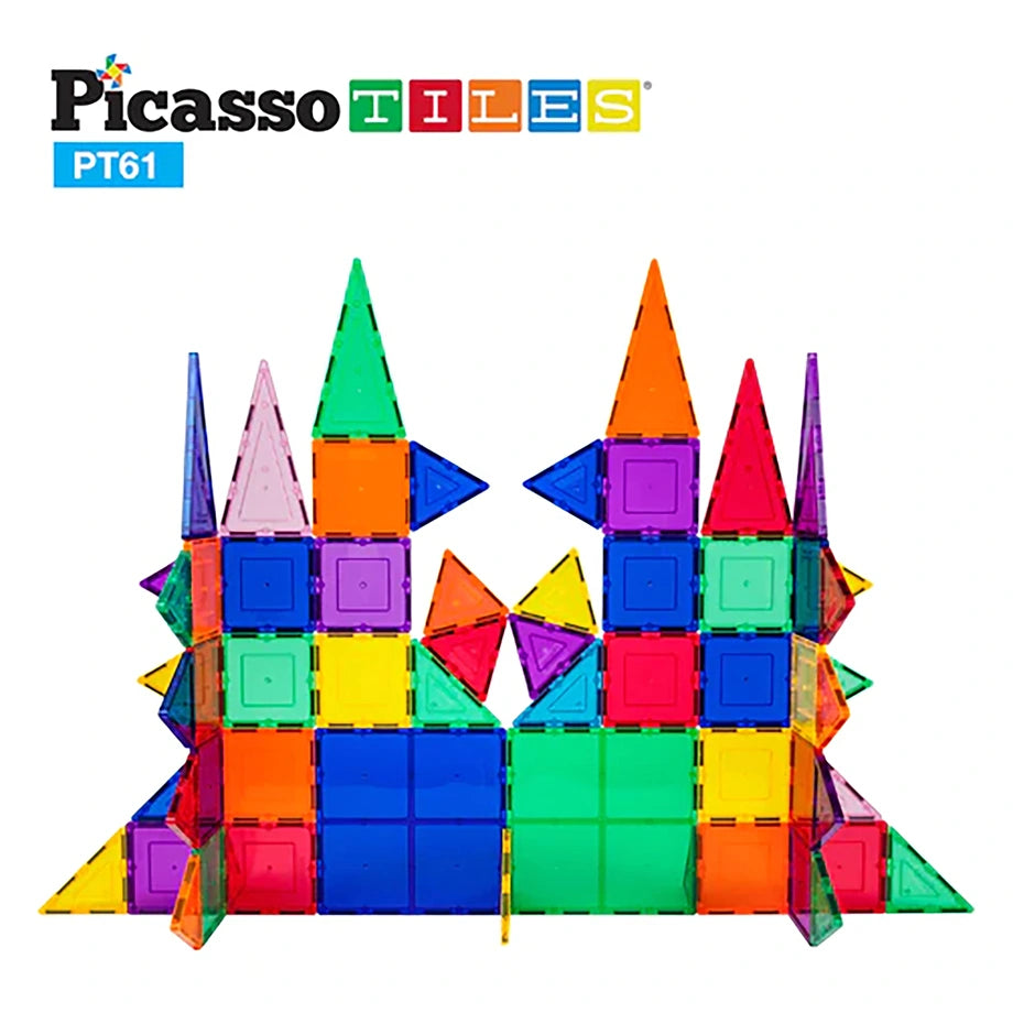 PicassoTiles Classic Magnetic Building Blocks Set ( 61 Pieces )