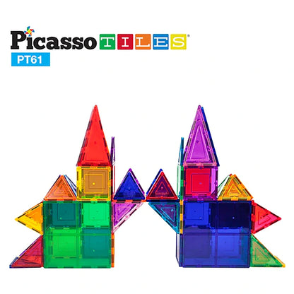 PicassoTiles Classic Magnetic Building Blocks Set ( 61 Pieces )