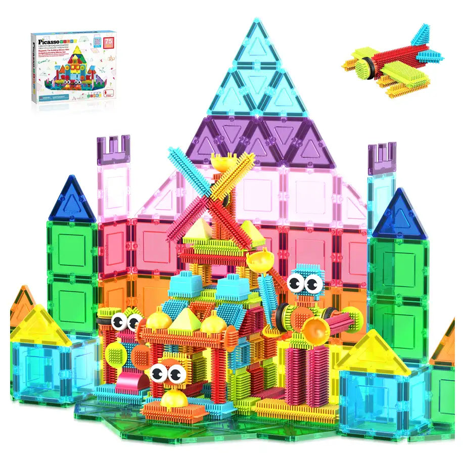 Picasso Magnetic Building Set with Hedgehog (75 Pieces)