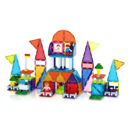 PicassoTiles Brick Blocks and Magnet Tile Combo Building Block Set (333 Pieces)