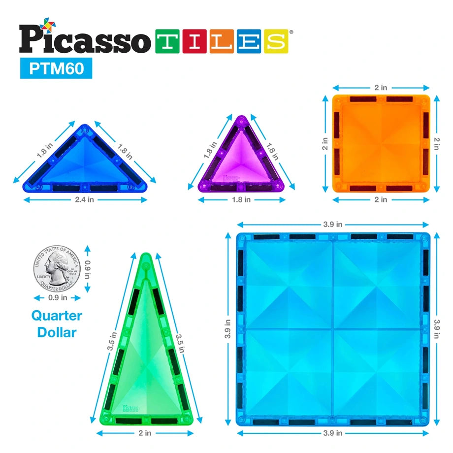 Picasso Magnetic Tiles Mini Diamond Set 101 Pieces