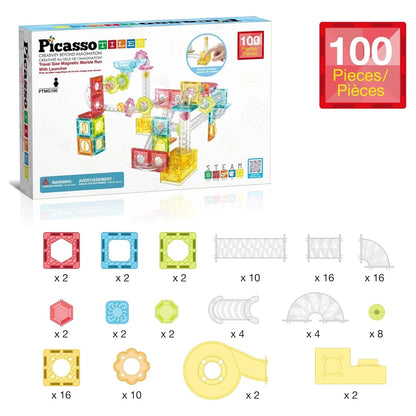 Picasso Magnetic Marble Run Travel Set 100 Pieces