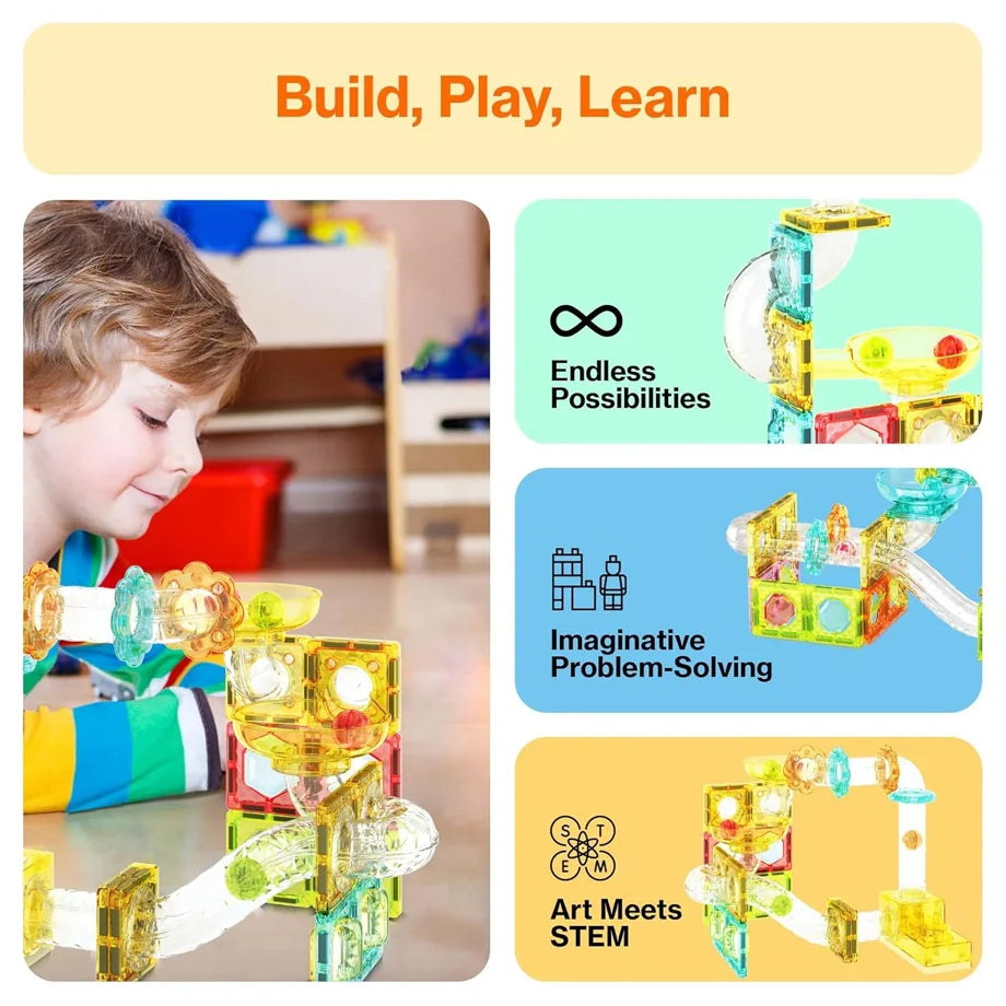 Picasso Magnetic Marble Run Travel Set 100 Pieces