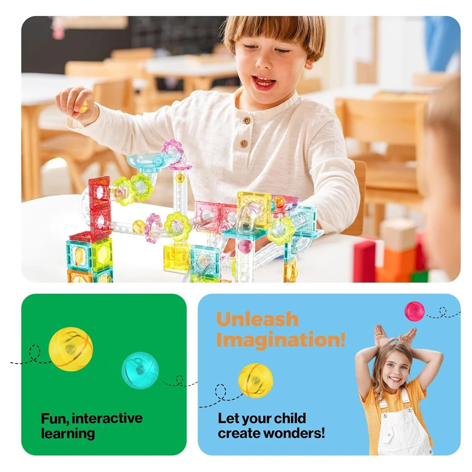 Picasso Magnetic Marble Run Travel Set 100 Pieces