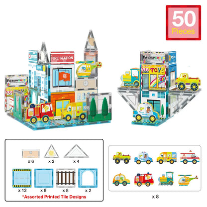 Picasso Magnetic 3D Metro City Set 50 Pieces