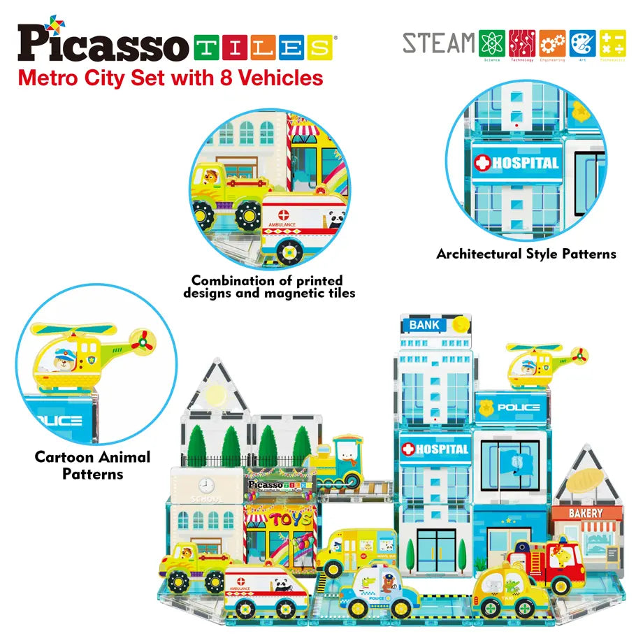 Picasso Magnetic 3D Metro City Set 50 Pieces