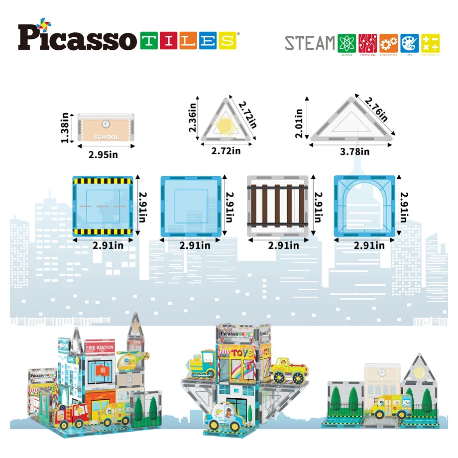 Picasso Magnetic 3D Metro City Set 50 Pieces