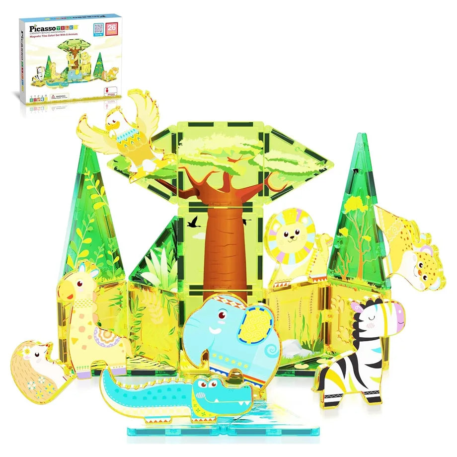 Picasso Magnetic Tiles Safari Set 26 Pieces