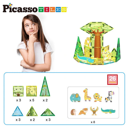 Picasso Magnetic Tiles Safari Set 26 Pieces