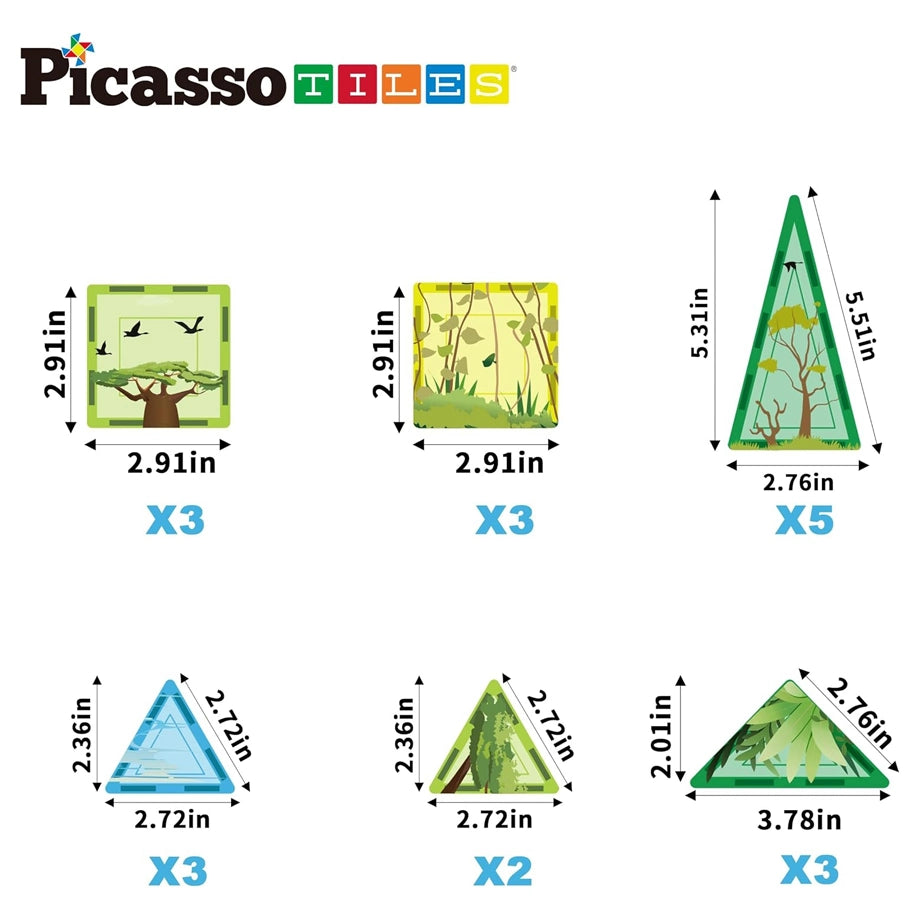 Picasso Magnetic Tiles Safari Set 26 Pieces