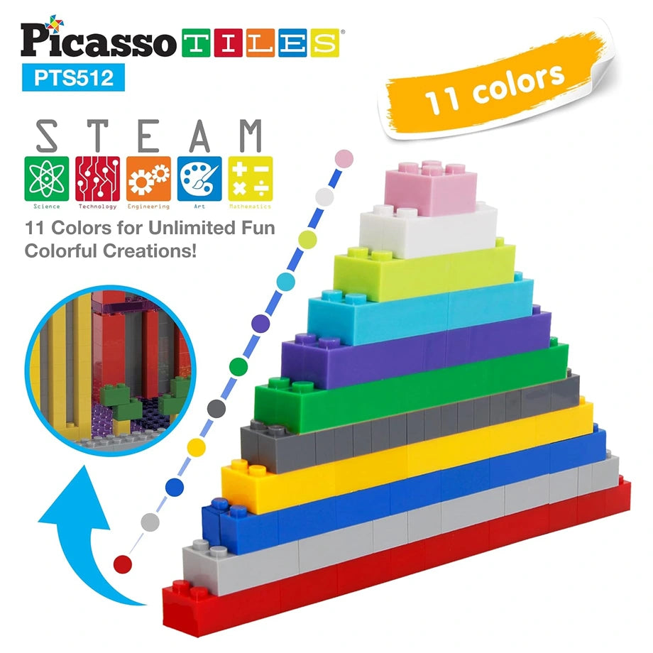 Picasso Magnetic Tiles Building Bricks Set 512 Pieces
