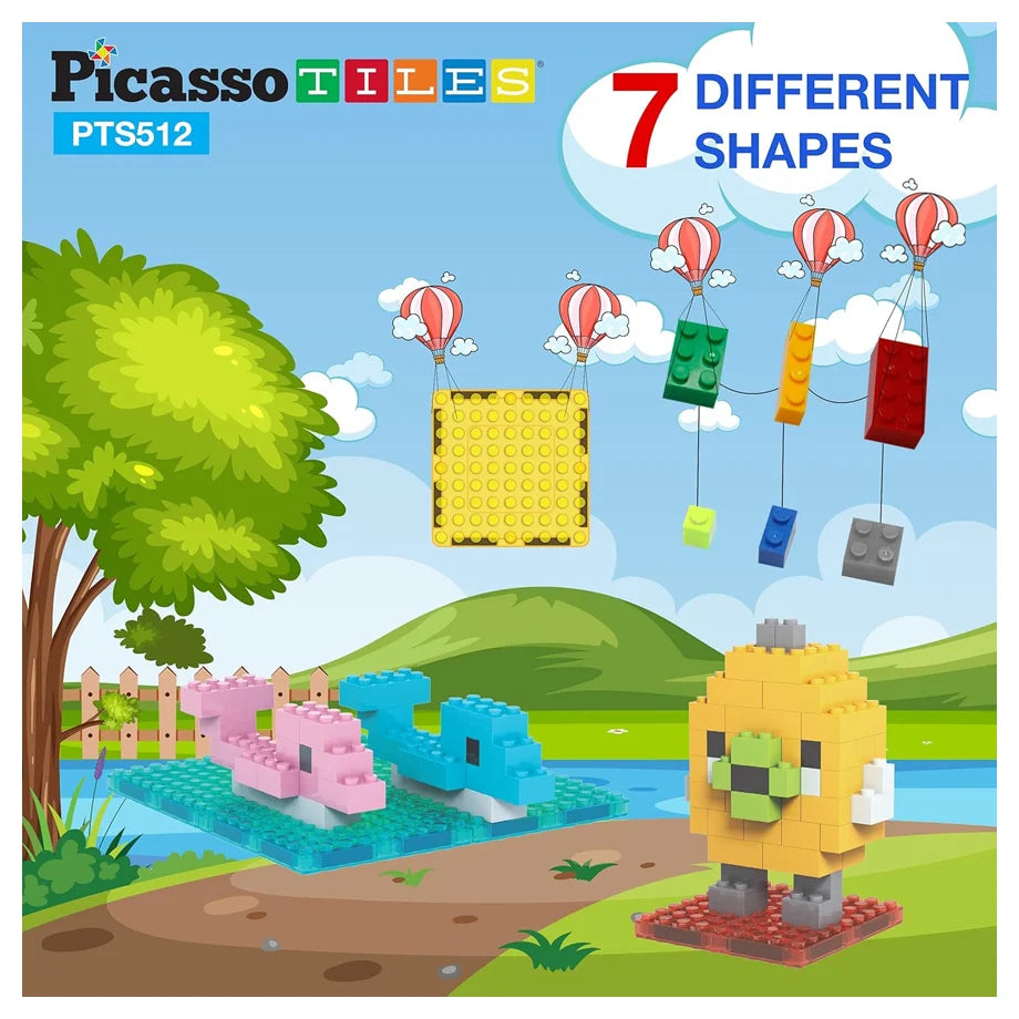 Picasso Magnetic Tiles Building Bricks Set 512 Pieces