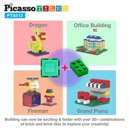 Picasso Magnetic Tiles Building Bricks Set 512 Pieces