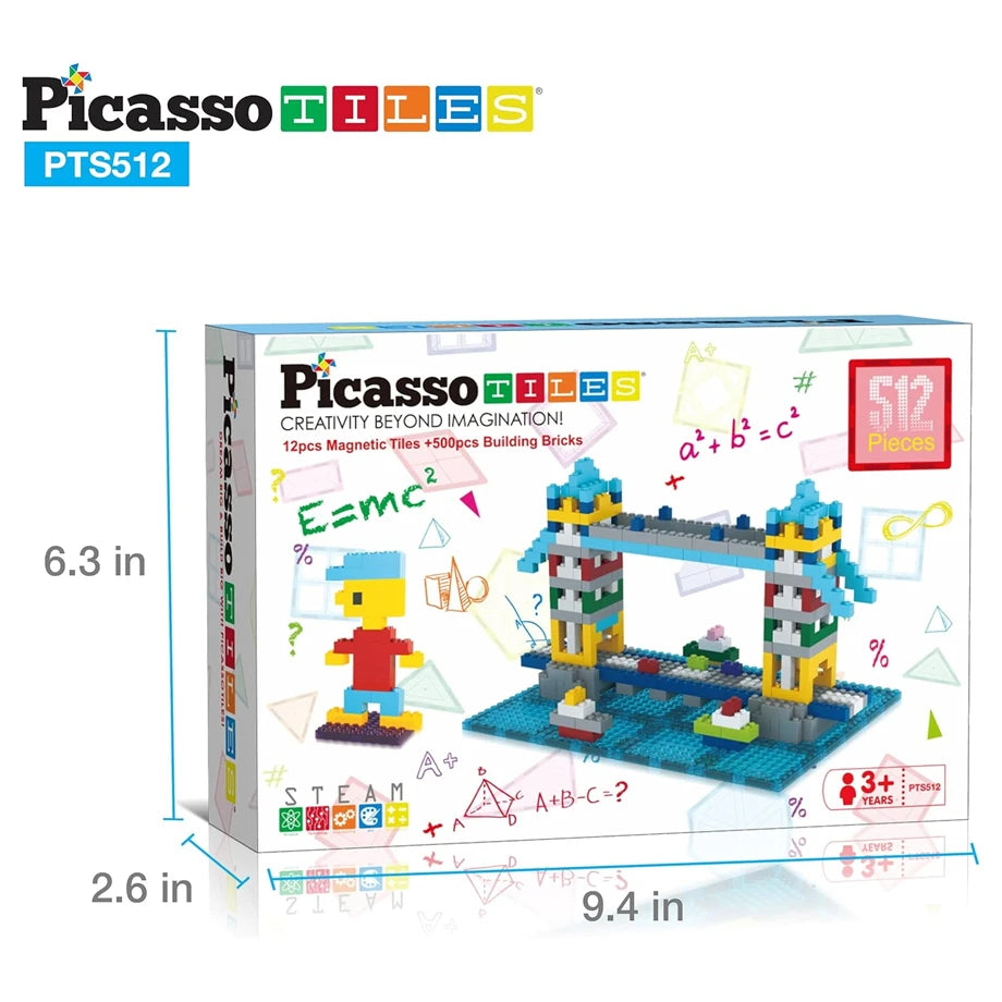 Picasso Magnetic Tiles Building Bricks Set 512 Pieces