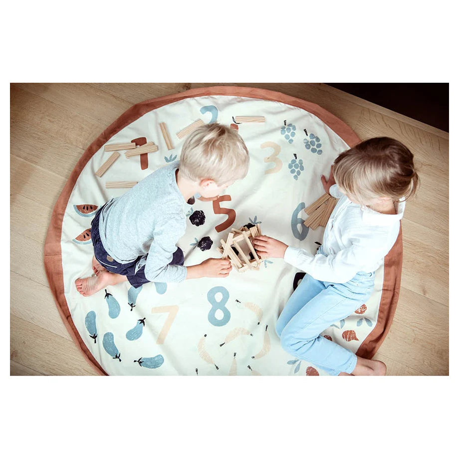 Play&Go 2 In 1 Playmat & Toy Storage Bag Veggie Numbers