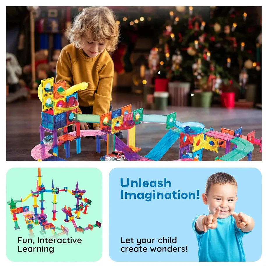 Picasso Magnetic Tiles 3-in-1 Race Track Set (108 Pieces)