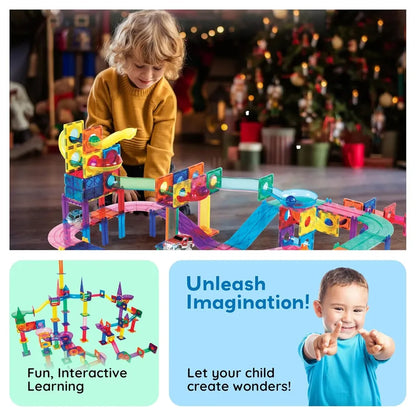 Picasso Magnetic Tiles 3-in-1 Race Track Set (108 Pieces)