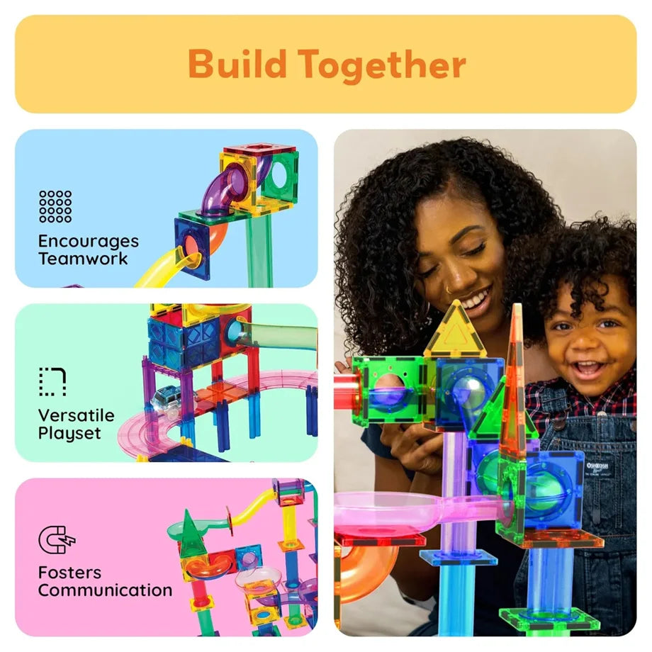 Picasso Magnetic Tiles 3-in-1 Race Track Set (108 Pieces)
