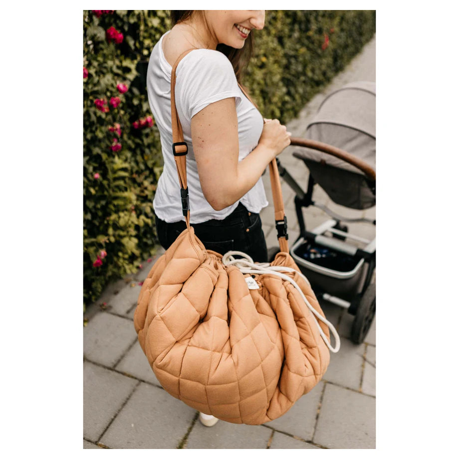 Play&Go 2 In 1 Playmat & Toy Storage Bag Tawny Brown Organic Babymat