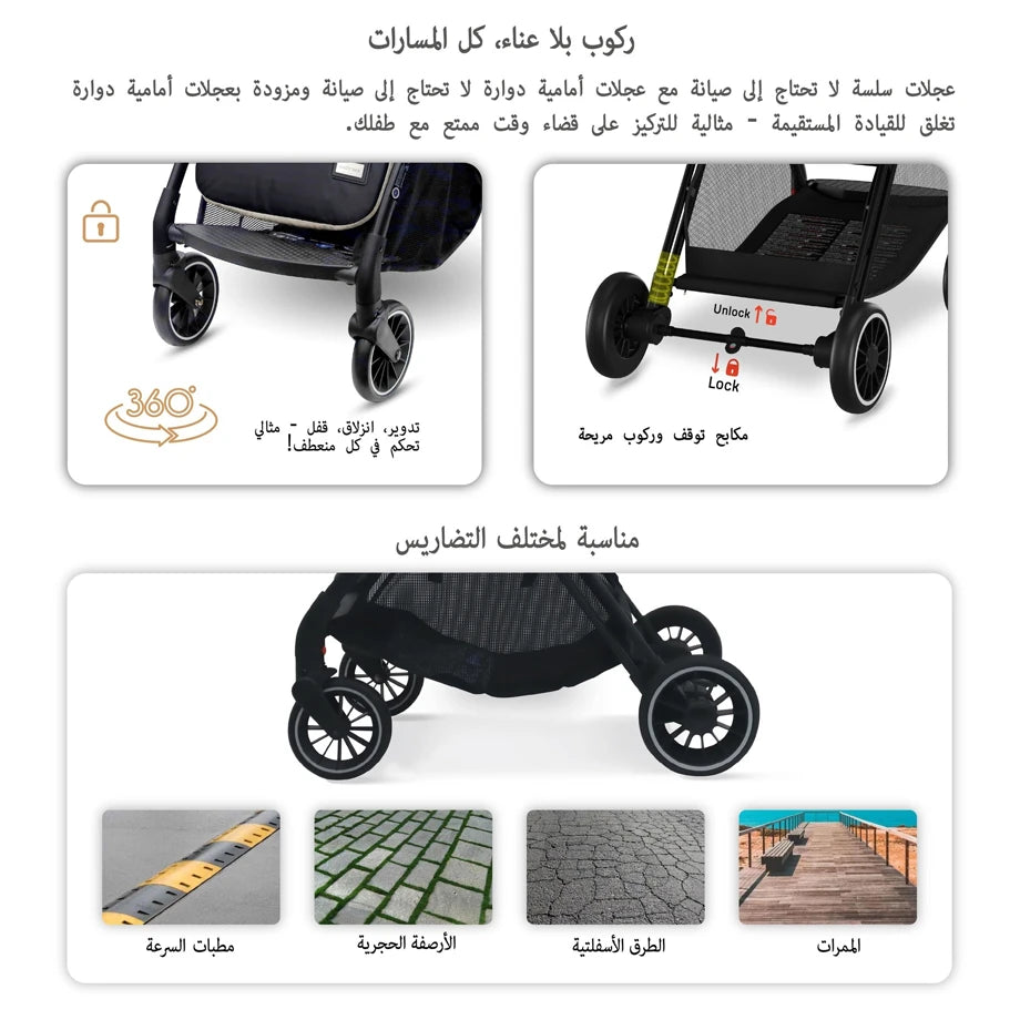 نيوبريز ثيتا وتو فولد كومباكت ليغتويغت ترافيل سترولير (بيج)