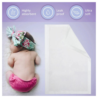 VidaMom Disposable Diaper Changing Mats (100 Pieces) Pack of 2 (White)