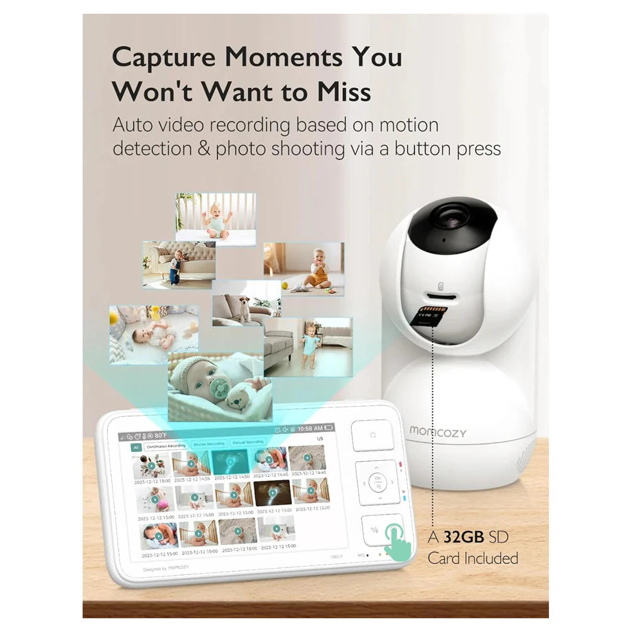 Momcozy Video Baby Monitor 5.5"HD with Camera and Audio